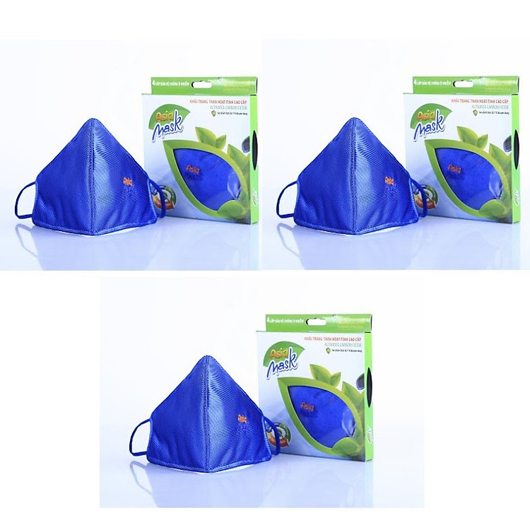Combo 3 Khẩu Trang N95 Than Hoạt Tính chống Virus Asiamask