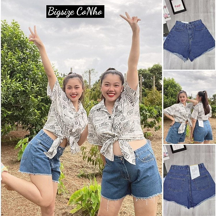 Quần đùi jean bigsize nữ, Quần jean bigsize lưng cao dáng ngắn JD