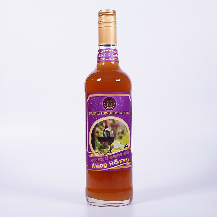 Nước nho lên men tự nhiên Nắng Hồng 100% không hóa chất tổng hợp - Naturally fermented grape juice