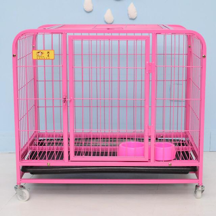 Chuồng chó nan ống có bánh xe ( 60x45x58cm)