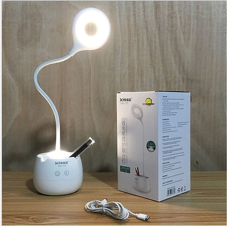 Đèn LED sạc để bàn kiêm đèn ngủ cảm ứng TGX-772 (Trắng)