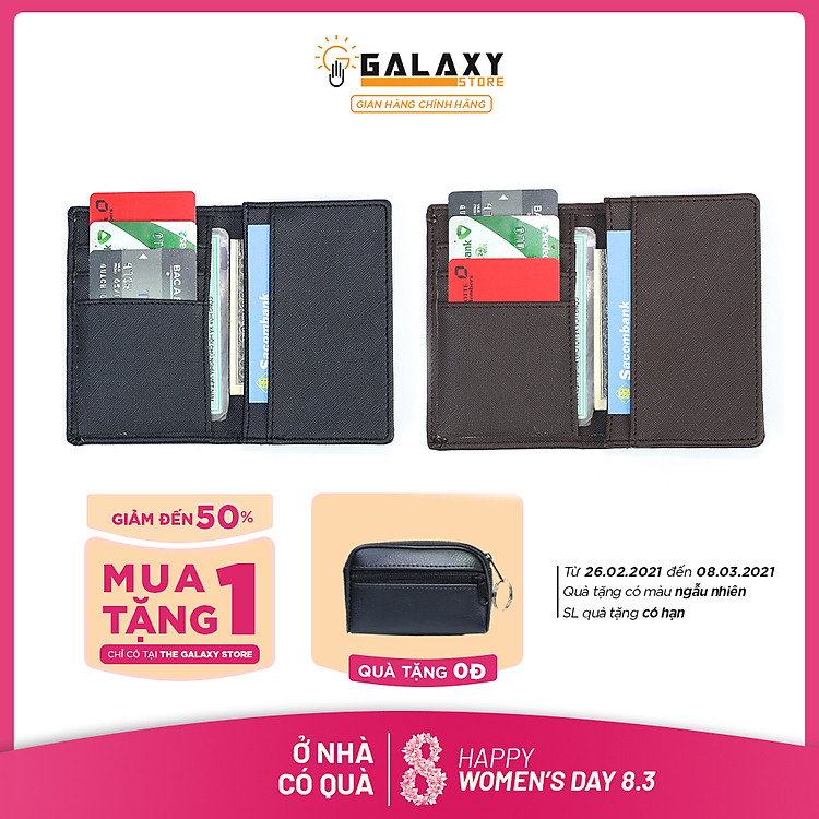 Combo 2 Ví Bóp Nam Nhỏ Gọn Nhiều Ngăn Để Thẻ CMND Galaxy Store GVMB01 GVMB02 (Đen + Nâu)