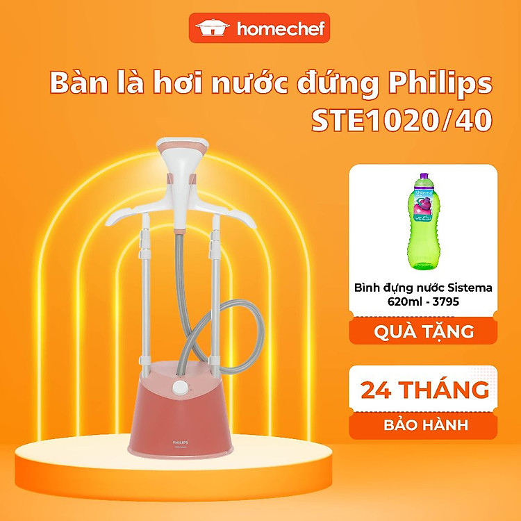 Bàn ủi, bàn là hơi nước đứng Philips STE1020, công suất 1800W, bảo hành 2 năm | Hàng chính hãng