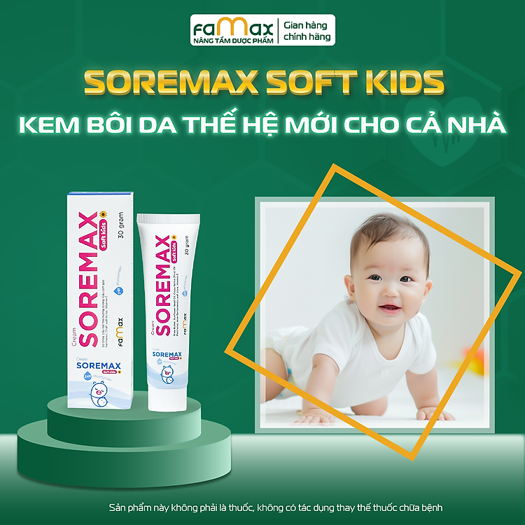 Tham Khảo tại ConCung: Kem dưỡng ẩm Soremax Soft Kids 30g , nhận ngay nhiều Ưu đãi
