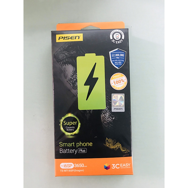 Siêu Pin cho điện thoại iPhone 6S PLUS - PISEN Dragon i6s Plus 3650mAh_ Hàng chính hãng