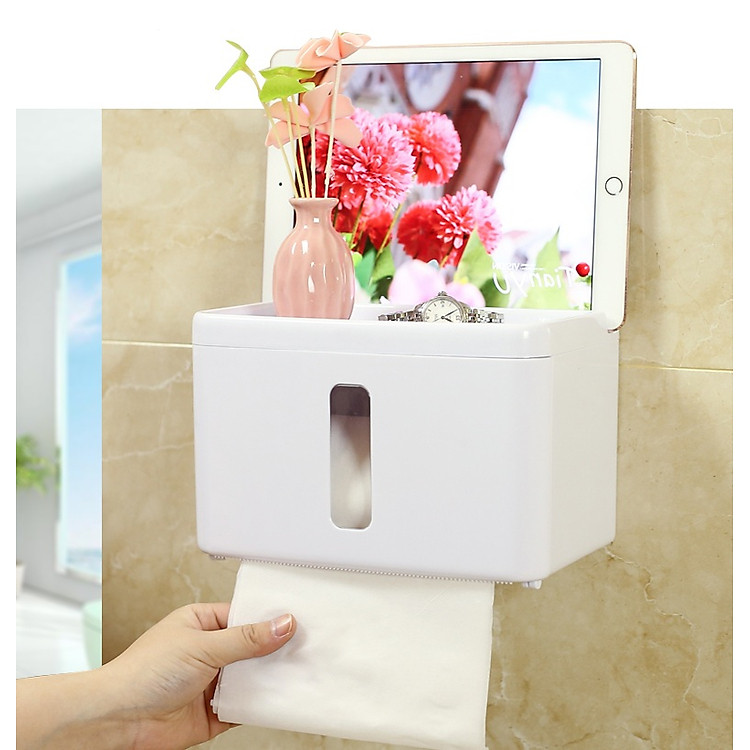 Hộp đựng giấy vệ sinh 1 ngăn cao cấp - Tặng bộ Khẩu Trang Y Tế Thái Dương TD09