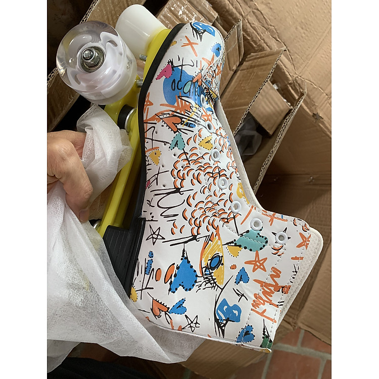 Giày patin phát sáng hai hàng - Đen Chính hãng Ưu đãi - Hình ảnh 5