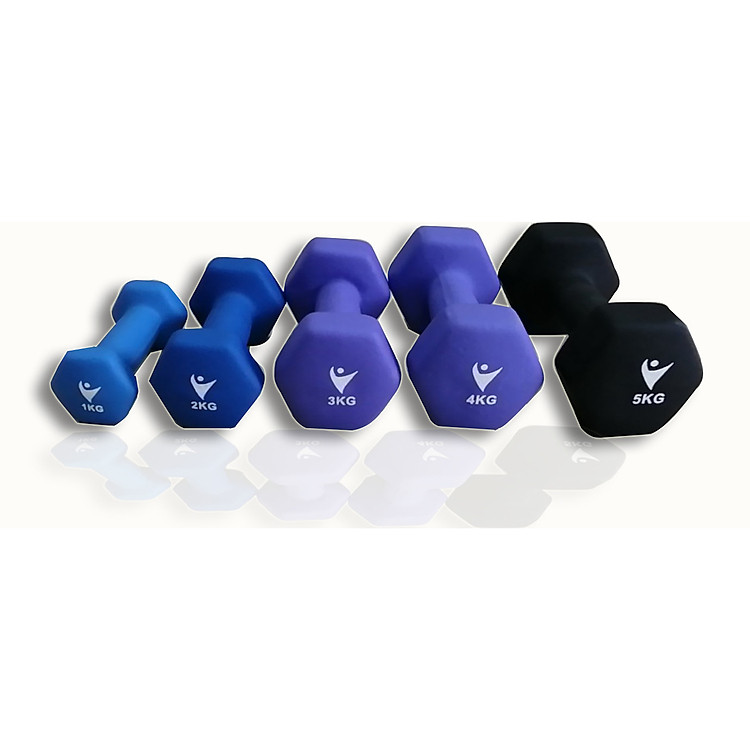 Com bo 2 tạ nhám cao su bọc sắt loại 2 kg - tổng 4 kg