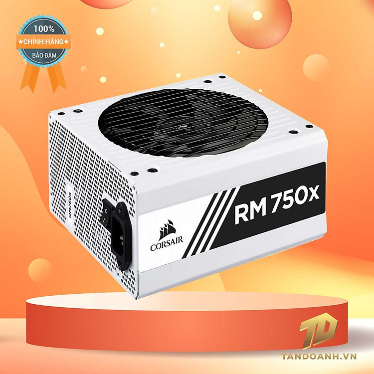NGUỒN Corsair RMx Series RM750X – 750 Watt 80 PLUS Gold Certified – Fully Modular PSU (White)_ hàng chính hãng