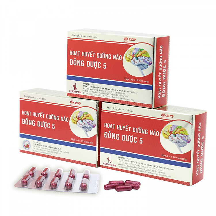Bộ 3 hộp Thực phẩm bảo vệ sức khỏe Hoạt huyết dưỡng não Đông Dược 5