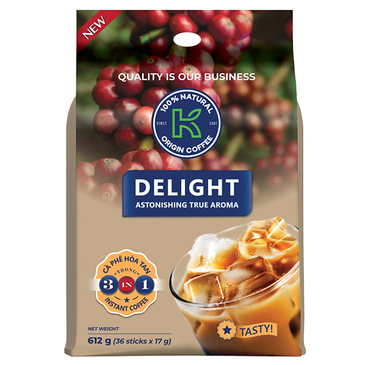 Cà Phê Hòa Tan K-Coffee Delight 3in1 (612g / Túi)
