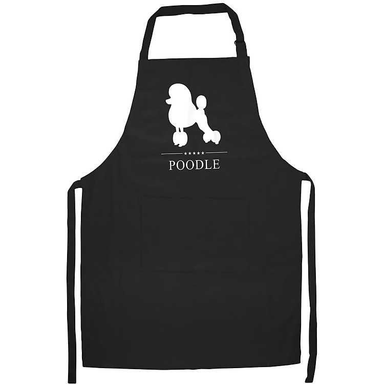 Tạp Dề Làm Bếp In Hình Poodle White Silhouette