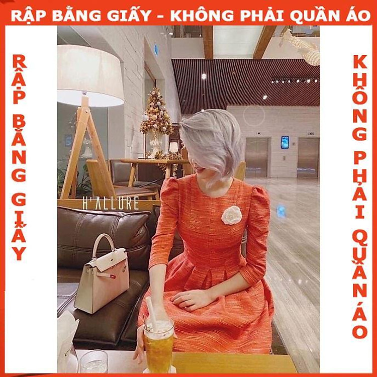 Rập giấy đầm xếp ly tay lửng mã 1272 (BẢN VẼ) - XL - Ảnh 3