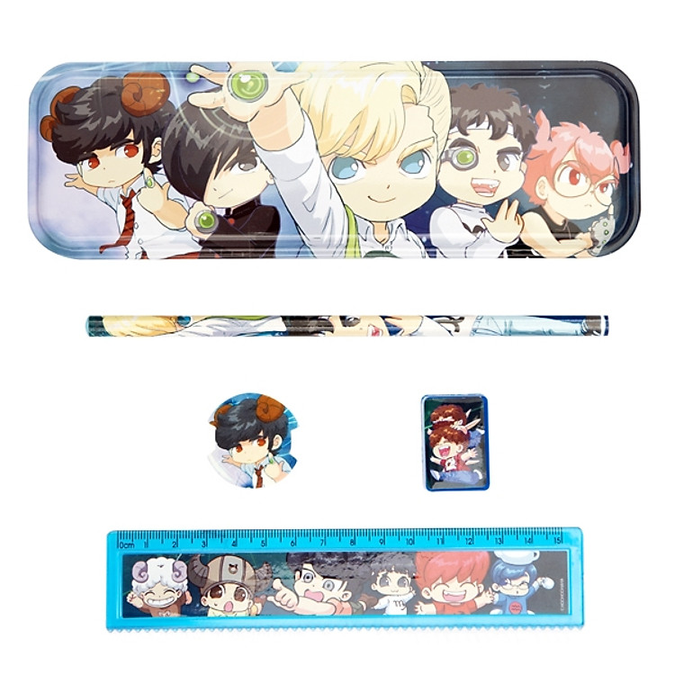 Bộ Đồ Dùng Học Tập Lớp Học Mật Ngữ Màu Xanh Dương Đầu Tiên - HTBO03