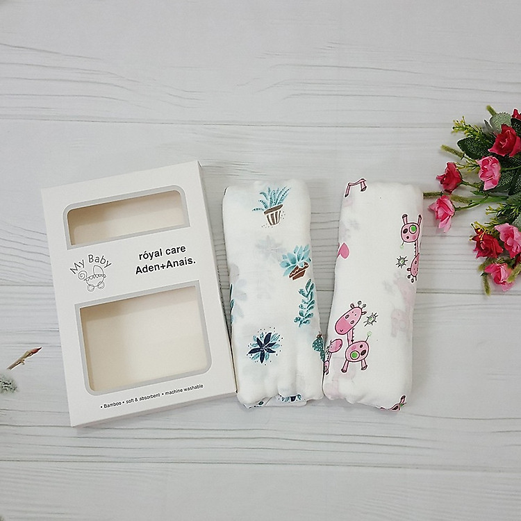 Sét Hộp 2 Khăn Aden Sợi Tre Mềm Mại (Họa Tiết Ngẫu Nhiên)