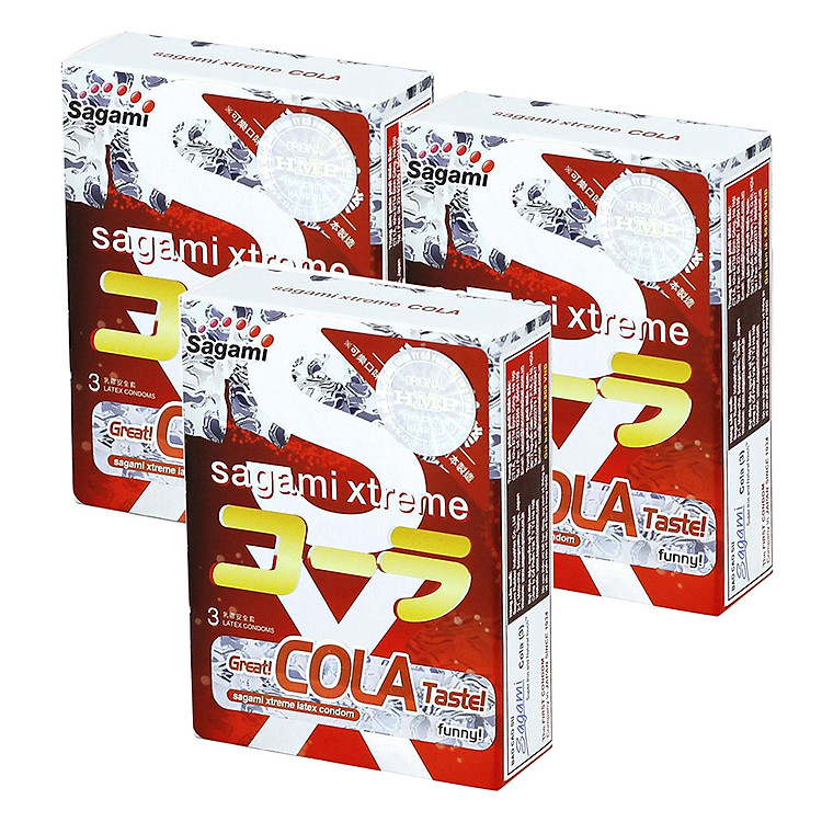 Combo 3 Hộp Bao Cao Su Sagami Extreme Cola (Hộp 3 Gói)