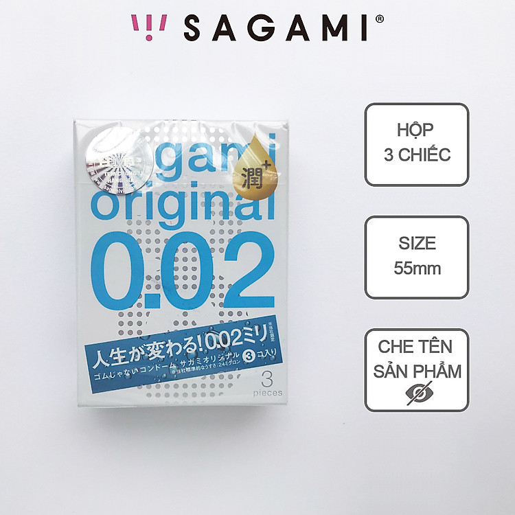 BCS 002 Sagami Extra - 3s - Nhiều Gel - Siêu Mỏng - Che Tên SP