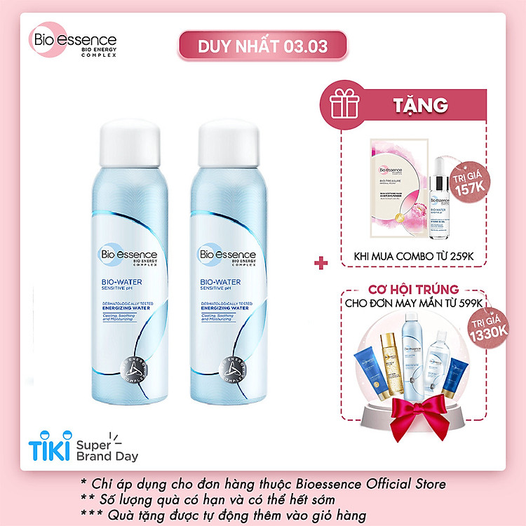 Combo 2 Nước xịt khoáng dưỡng da Bio-Water Energizing Water 100ml/chai