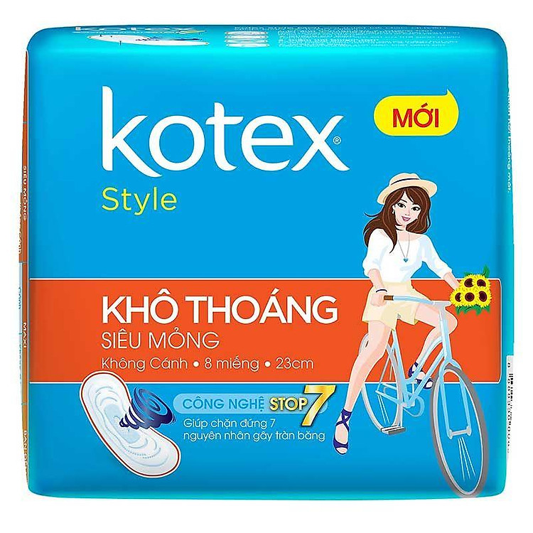 Băng Vệ Sinh Kotex Style Siêu Mỏng Không Cánh Gói 8 Miếng