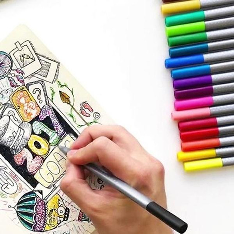 Bút dạ kim nắp kẹp 12 màu Faber 150712 - Ảnh 4