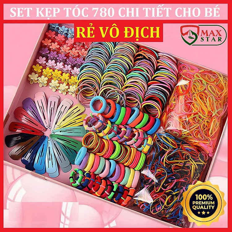 Set kẹp tóc cho bé gái 780 chi tiết hàn quốc Kẹp tóc cho bé RẺ VÔ ĐỊCH