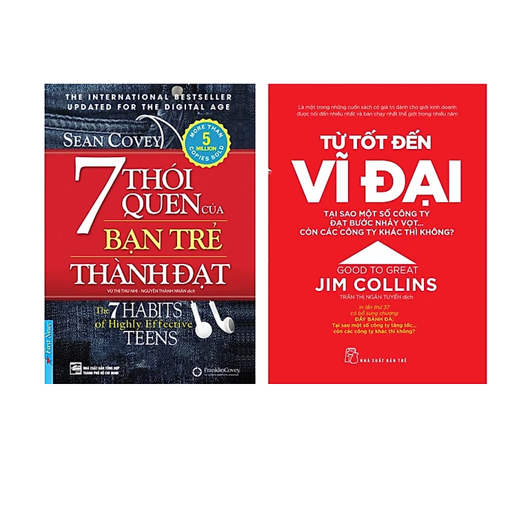 Combo 2 cuốn Sách Tư Duy - Kĩ Năng Sống : 7 Thói Quen Của Bạn Trẻ Thành Đạt + Từ Tốt Đến Vĩ Đại (Tái bản 2021)