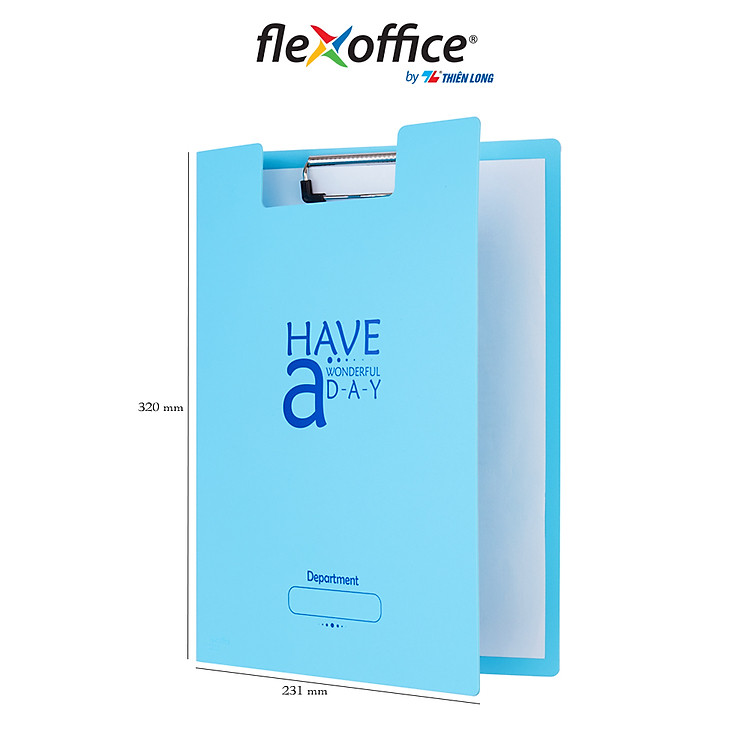 Bìa trình ký kép màu xanh nhựa PP Thiên Long Flexoffice FO-CB03 - Ảnh 4