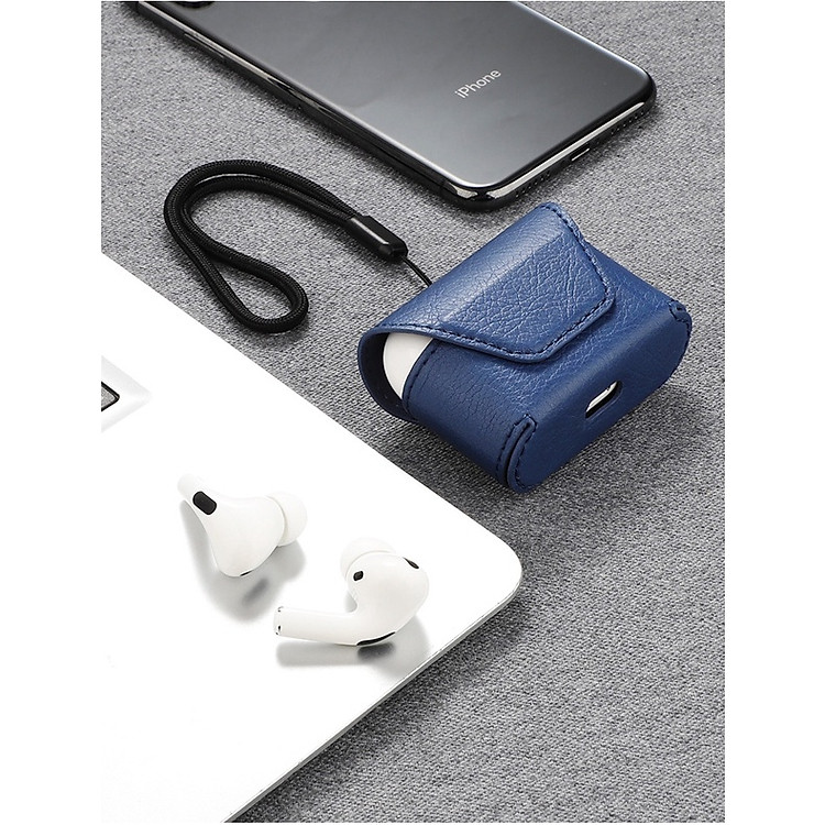 Bao Da Case Dành Cho Airpods Pro Hít Nam Châm Kai Có Dây Treo_ Hàng Chính Hãng