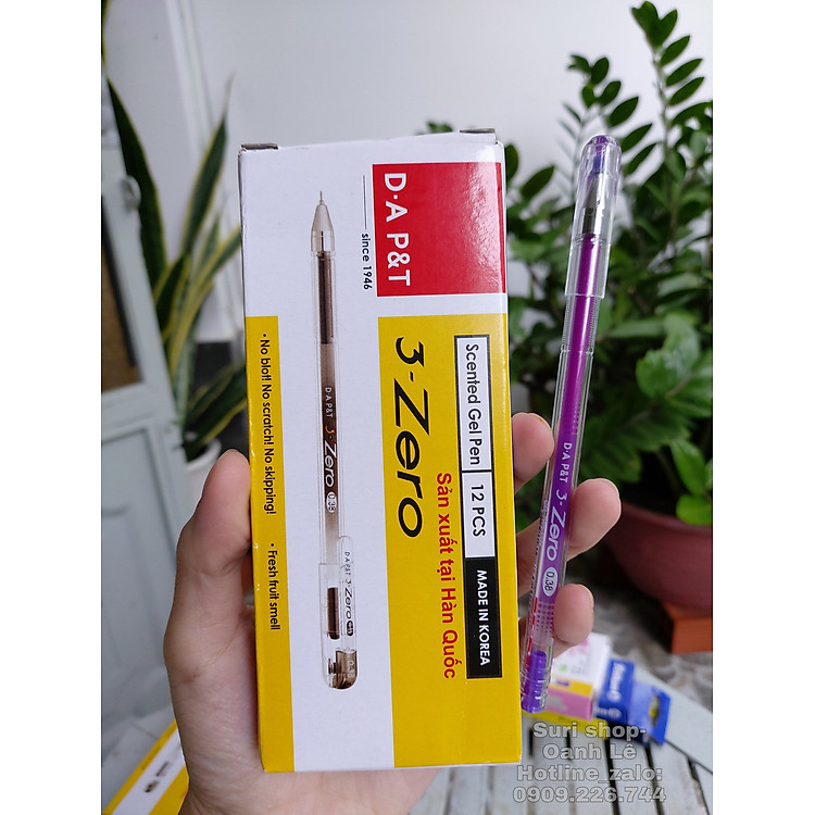 Hộp 12 cây bút gel mực tím Zero chính hãng Hàn Quốc ngòi 0.38mm