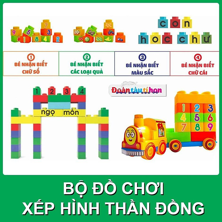 Đồ chơi xếp hình đoàn tàu cho bé Chính hãng Giá rẻ - Hình ảnh 3