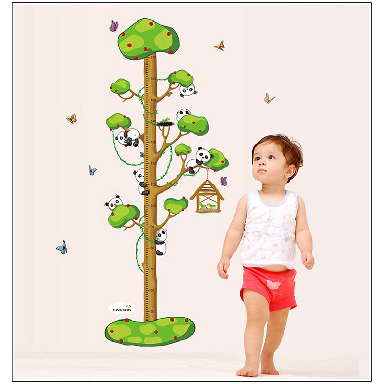 Miếng dán sticker Cleverbees đo chiều cho bé cao từ 60 cm tới 180 cm dán tường trang trí hình hoạt hình ngộ nghĩnh dễ dán Mẫu Clickmua23- Nhiều mẫu lựa chọn