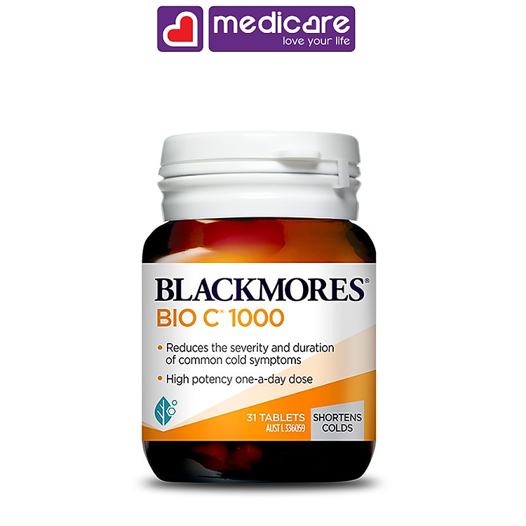 Viên uống Blackmores Bio C 1000mg bổ sung vitamin c cho cơ thể chai 31 viên
