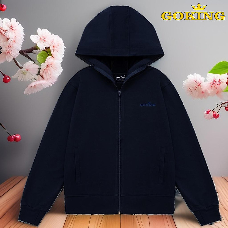 Áo khoác chống nắng GOKING, vải da cá dày 100% cotton thoáng mát, thấm hút mồ hôi, khử mùi, kháng khuẩn, chống tia UV dành cho nam nữ, trẻ em