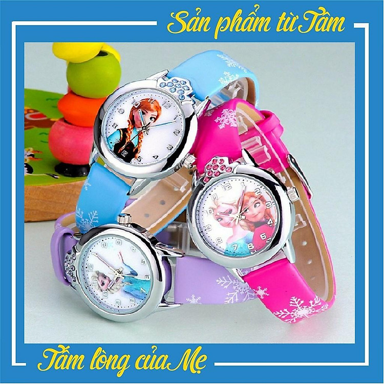 Đồng Hồ Đeo Tay Trẻ Em Hình Elsa/Anna Thời Trang Cho Bé