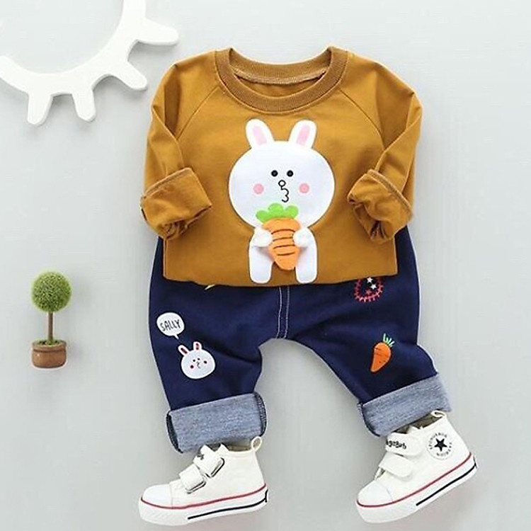 Bộ Quần Áo Mẫu Củ Cà Rốt Cho Bé - Chất Da Cá