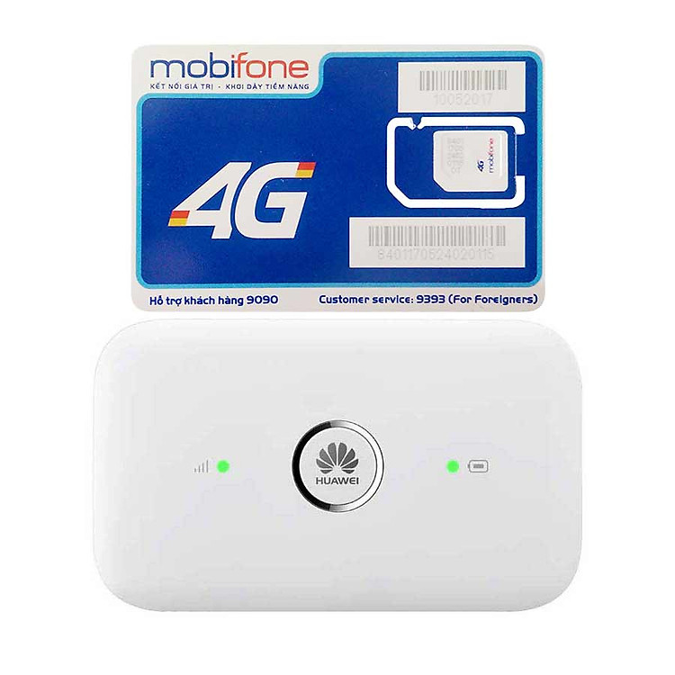 Router wifi 4G Huawei E5573 LTE 150Mbps + Sim 4G Mobifone Khuyến Mãi 60GB /Tháng - Hàng Nhập khẩu