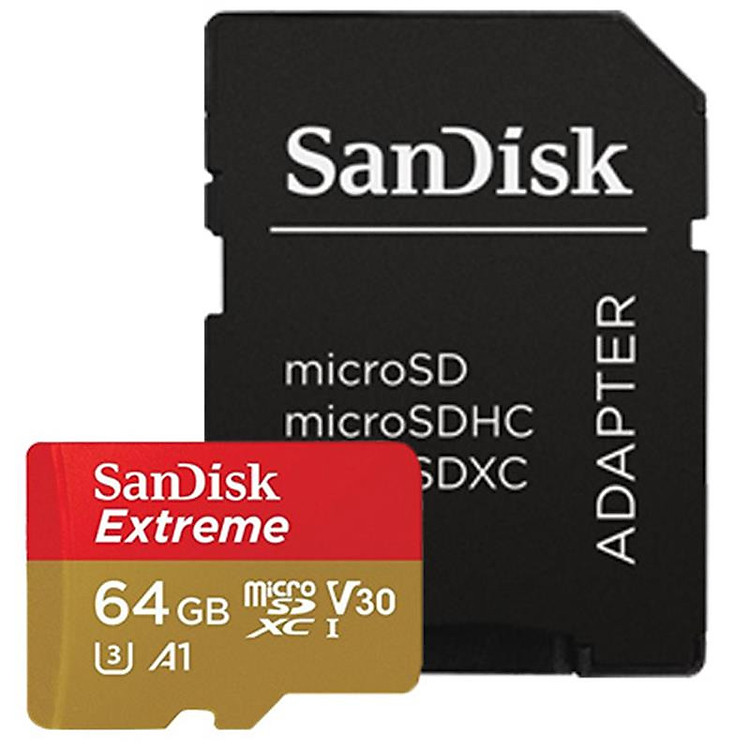 Thẻ nhớ microSD SanDisk Extreme - 64gb (Kèm adapter nguyên Box) - Hãng nhập khẩu