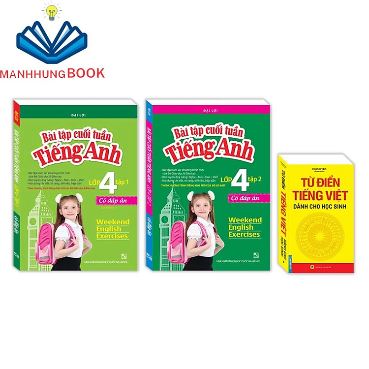 Combo 3c bài tập cuối tuần tiếng Anh lớp 4 (Tập 1 + Tập 2)