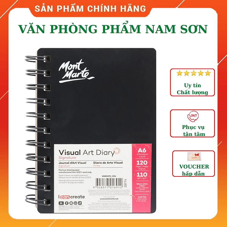 Sổ Sketch Mont Marte A6 (120 trang)