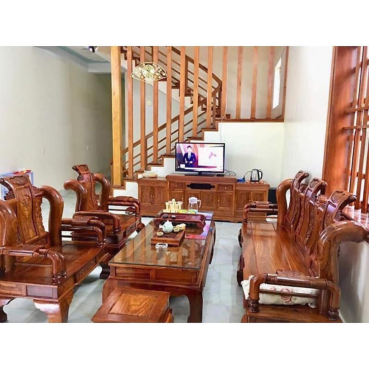bộ bàn ghế phòng khách gỗ hương giá đã bao gồm phí ship