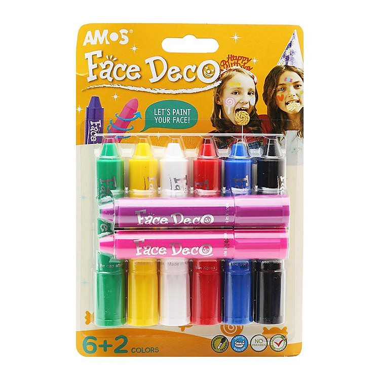 Bộ vẽ mặt AMOS Face Deco FD5B8 (6 + 2 màu)