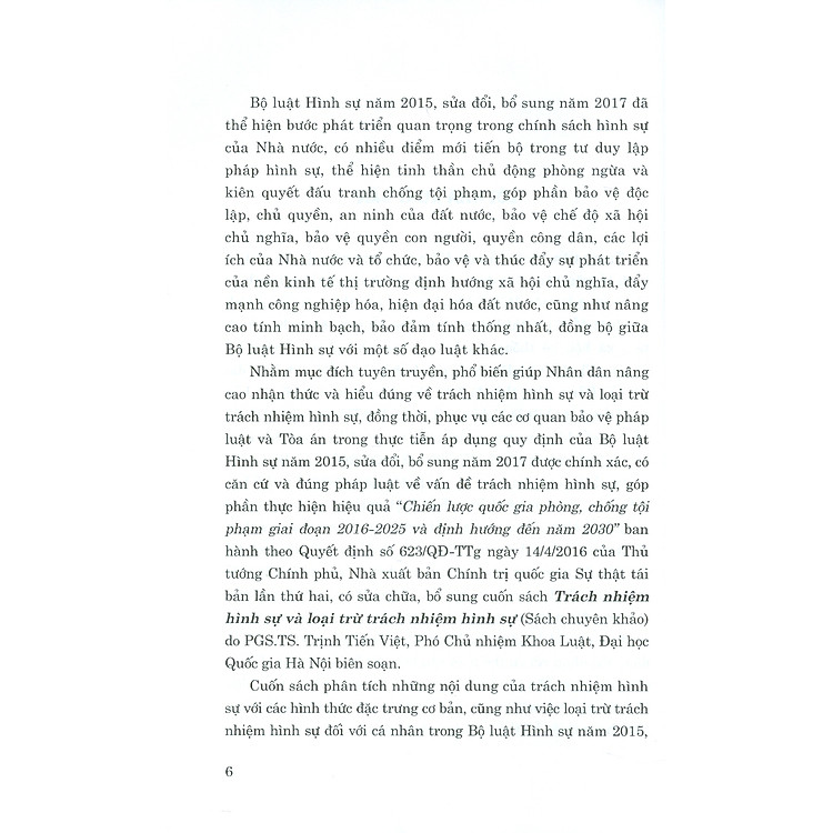 TRÁCH NHIỆM HÌNH SỰ VÀ LOẠI TRỪ TRÁCH NHIỆM HÌNH SỰ (Tái bản lần thứ hai, có sửa chữa, bổ sung) - Ảnh 4