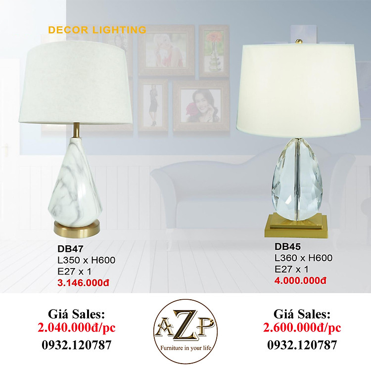 AZP - ĐÈN ĐỨNG / ĐÈN TRANG TRÍ / ĐÈN PHÒNG KHÁCH AZP-DB45 / DB47 phong cách đương đại, hàng nhập khẩu AZP