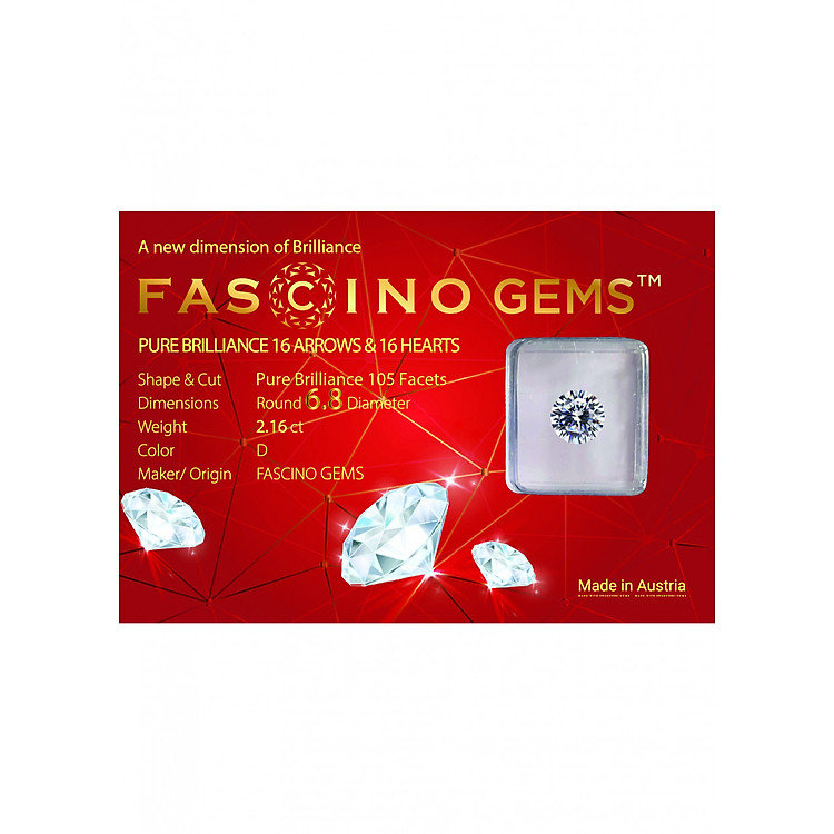 Kim Cương Nhân Tạo Dạng Tròn 105 Giác - Fascino Gems 16 TIM