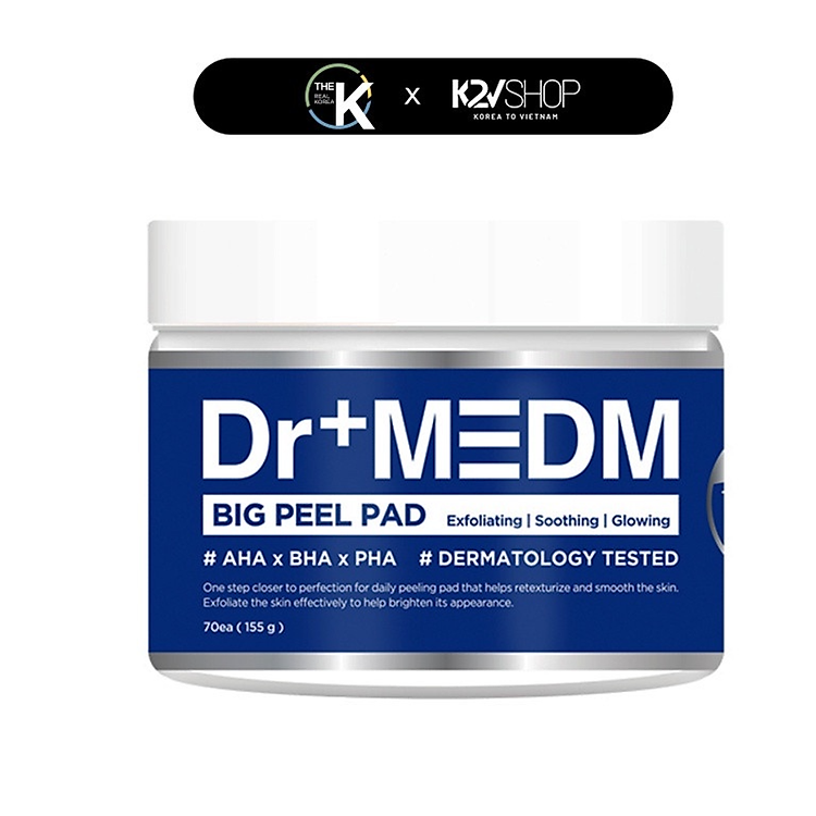 Bông Tẩy Tế Bào Chết Làm Sạch Sâu DR+MEDM Big Peel Pad 1 HỘP 70 miếng