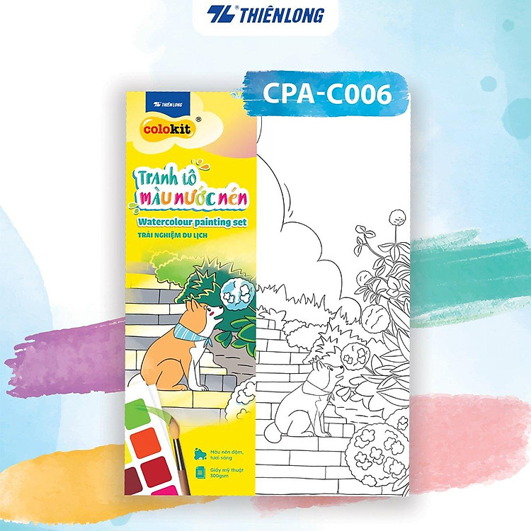 Tranh tập tô màu nước dạng nén - Watercolour Painting Set Thiên Long Colokit - Nhiều màu hơn