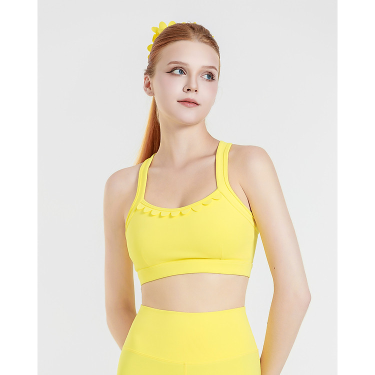 Áo bra tập Yoga Gym Hibi Sports BA525 Kiểu phối cắt sò viền cổ, kèm mút ngực, chất vải cao cấp