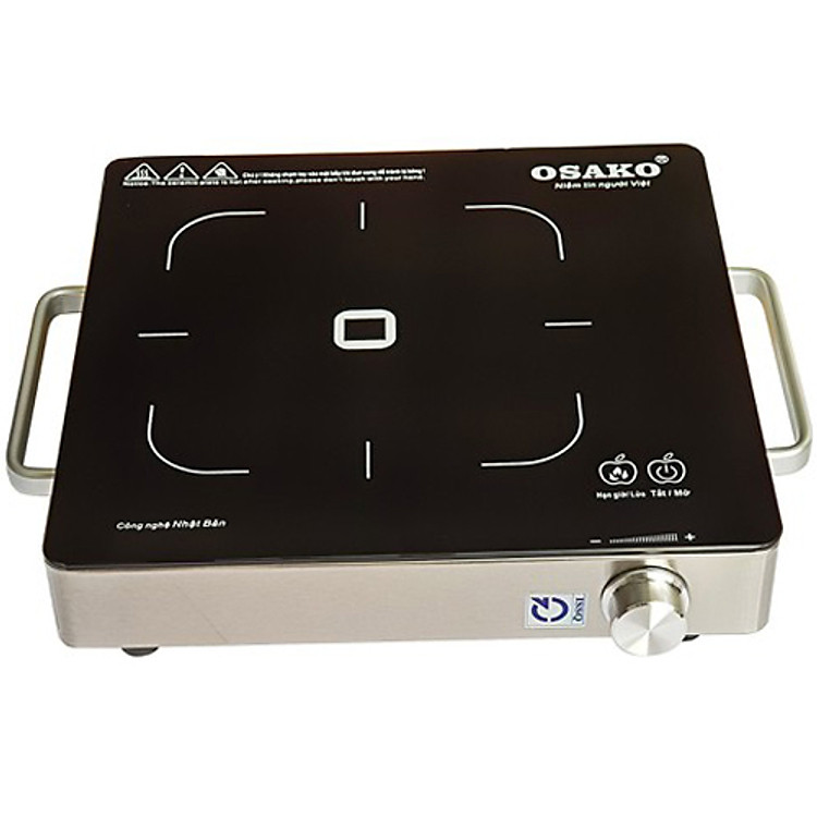 Bếp Hồng Ngoại 2000W Osako Mặt kính Ceramic Công Suất Lớn Nấu Cực Nhanh Tiết Kiệm Điện - Hàng Nhập Khẩu