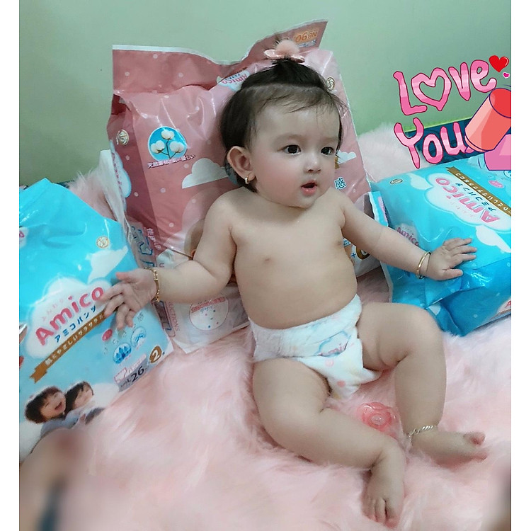 Tã dán Amico Nhật size M64+4 Chính hãng Giá rẻ - Hình ảnh 5