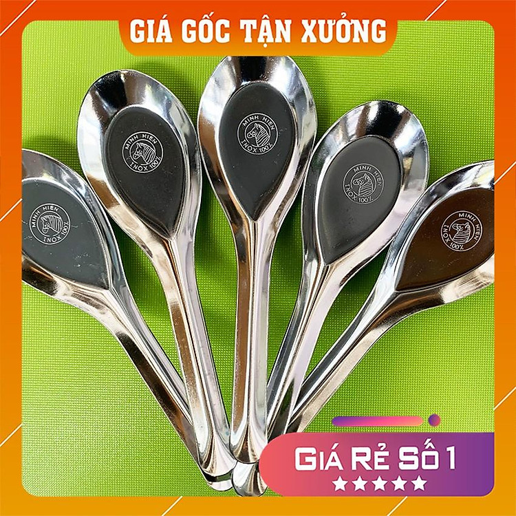 Muỗng các loại Inox chất lượng (Muỗng bầu, muỗng soup và muỗng cà phê) chất liệu 100% Inox bóng loáng kích thước 16x4cm